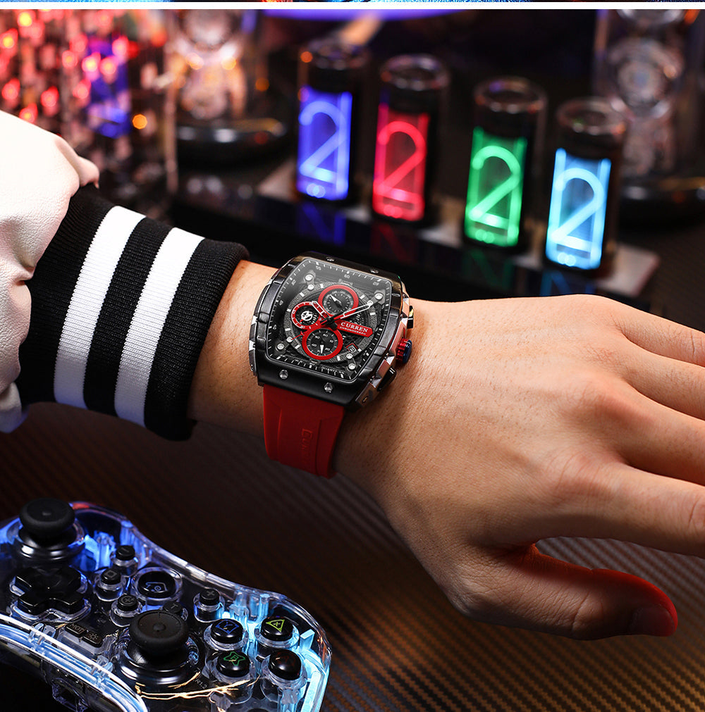 CURREN 8442 Men’s Rubber Strap Watch  | Original CURREN Watch for Men