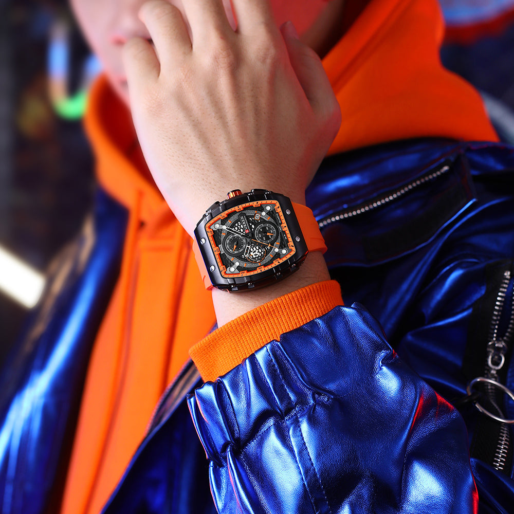 CURREN 8442 Men’s Rubber Strap Watch  | Original CURREN Watch for Men
