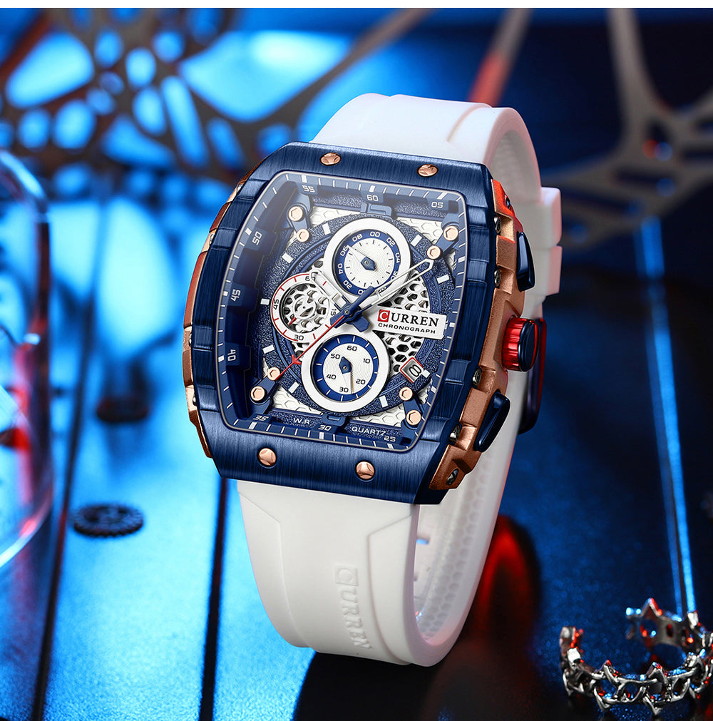 CURREN 8442 Men’s Rubber Strap Watch  | Original CURREN Watch for Men