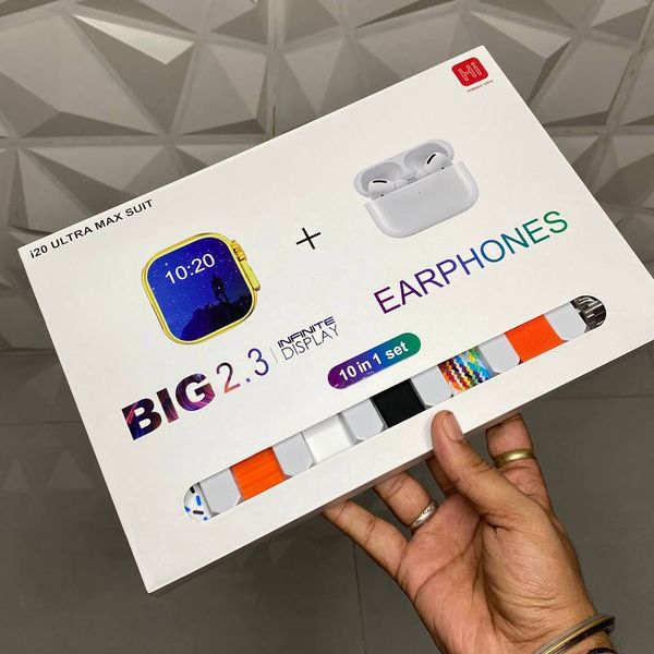 Original i20 Ultra 2 Max Smartwatch Combo with AirPods Pro, 7 Straps & Silicone Case – Best Price in Pakistan & UAE