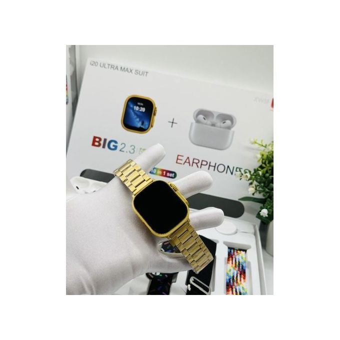 Original i20 Ultra 2 Max Smartwatch Combo with AirPods Pro, 7 Straps & Silicone Case – Best Price in Pakistan & UAE